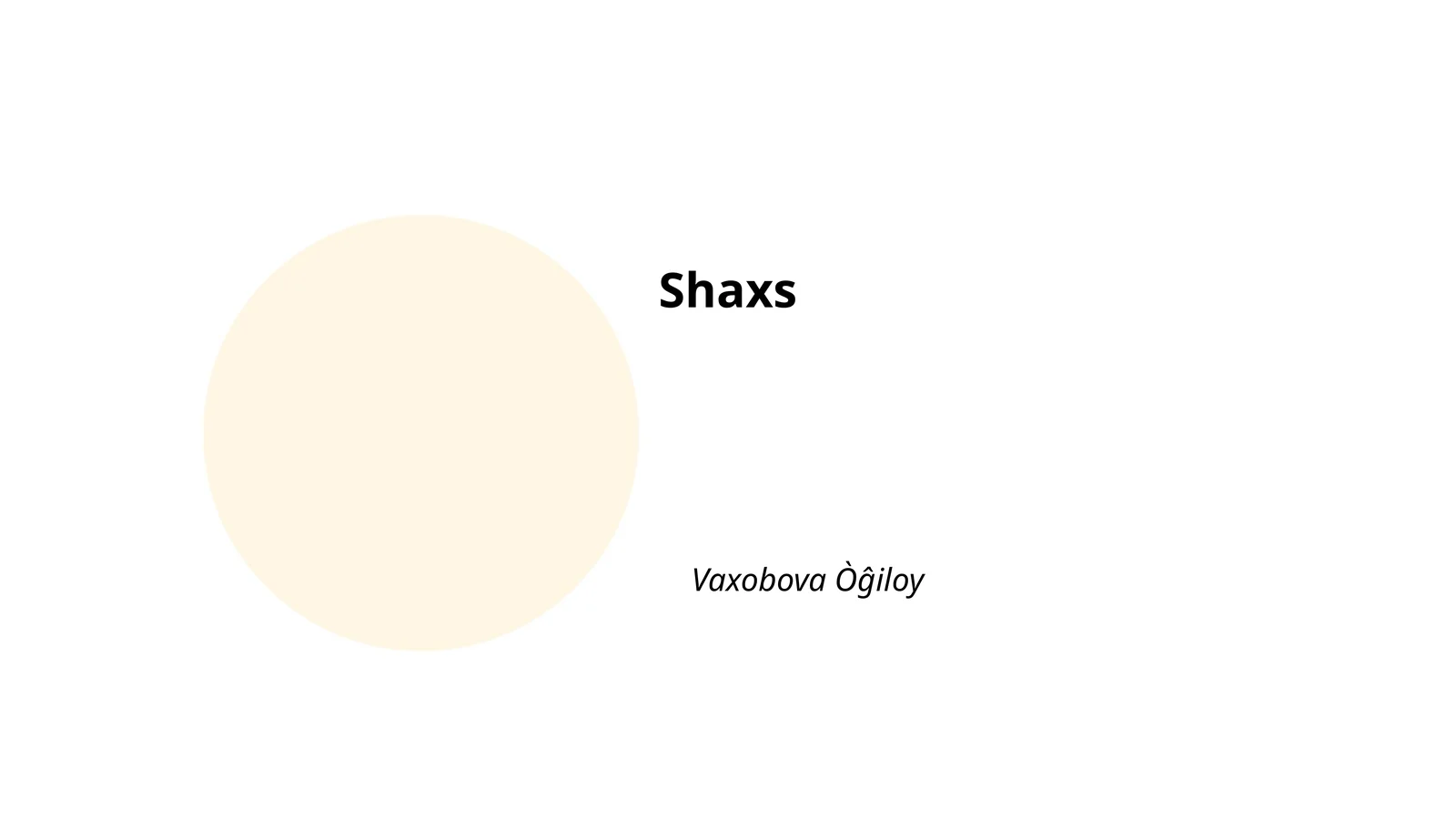 Shaxsning Tushunchasi