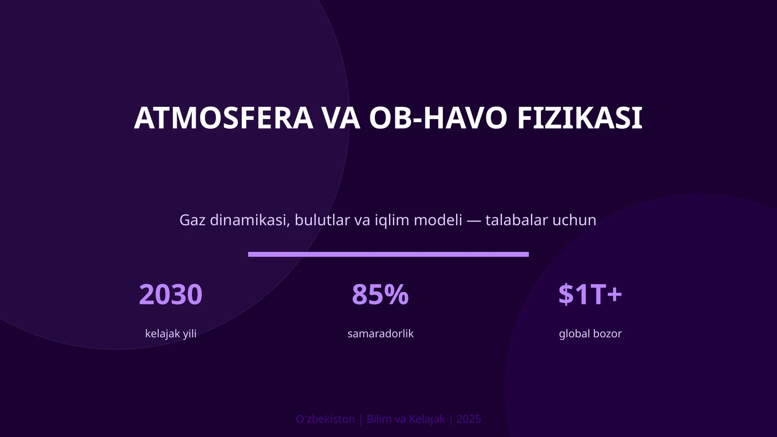 ATMOSFERA VA OB-HAVO FIZIKASI