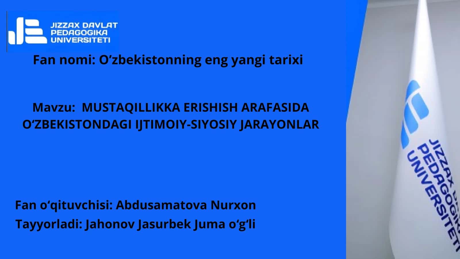 O’zbekistonning eng yangi tarixi