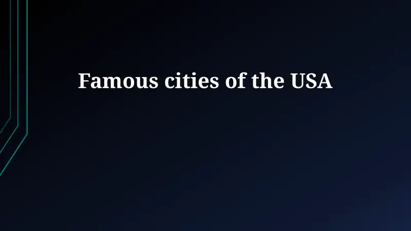 Famous cities of the USA