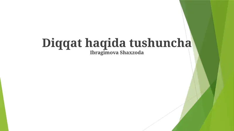 Diqqat haqida tushuncha