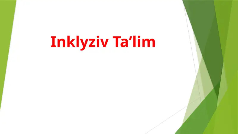 Inklyziv Taʼlim