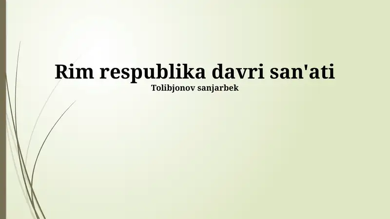 Rim respublika davri san'ati