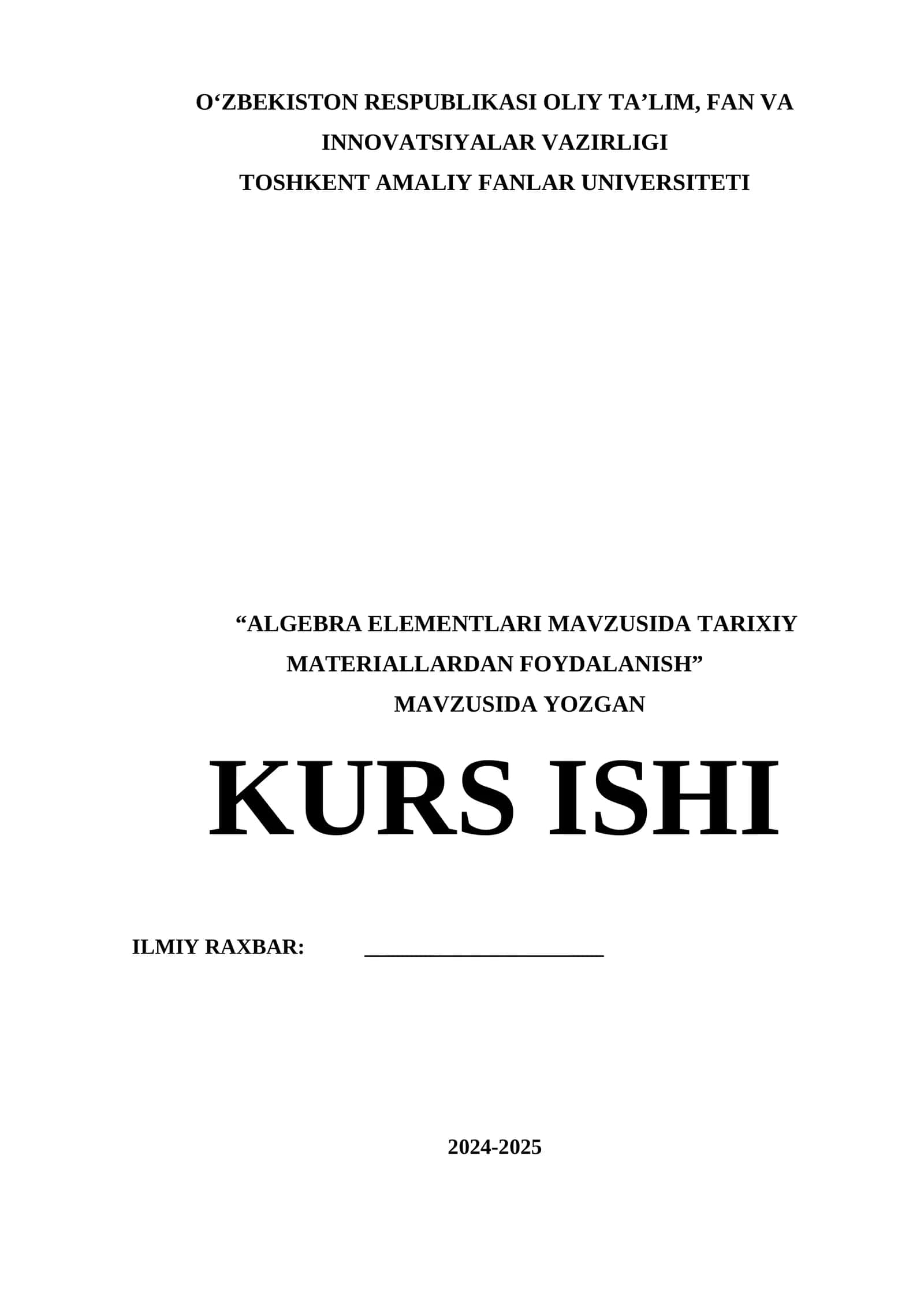 Algebra Elementlari Mavzusida Tarixiy Materiallardan Foydalanish