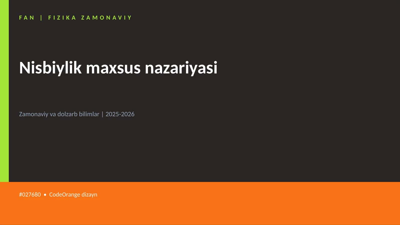 Nisbiylik maxsus nazariyasi