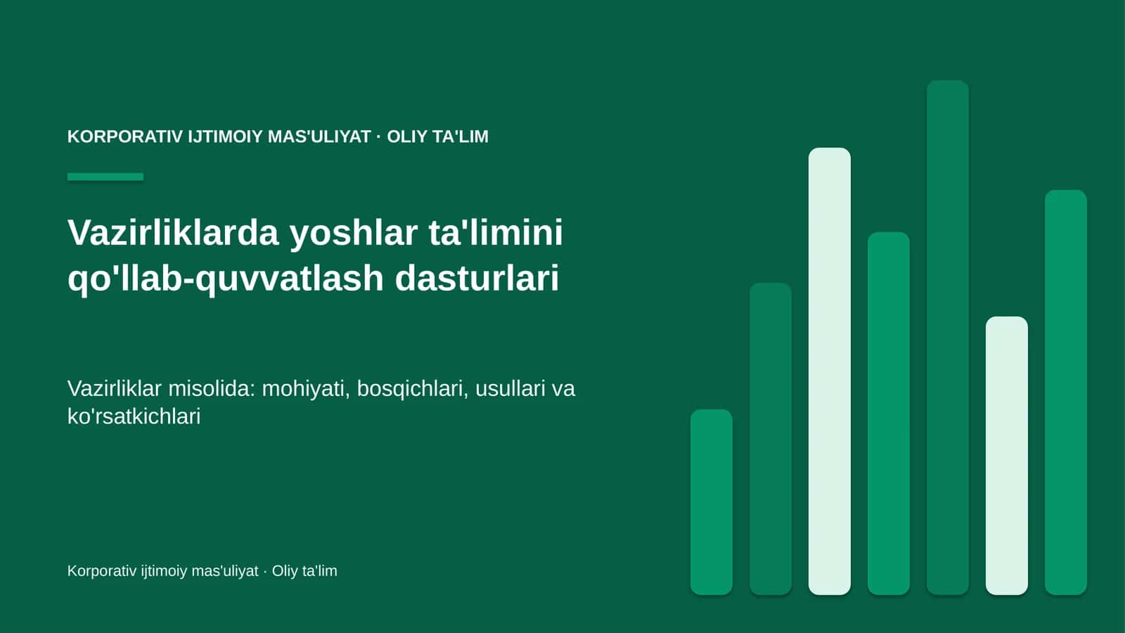 vazirliklarda yoshlar ta'limini qo'llab quvvatlash dasturlari 2439