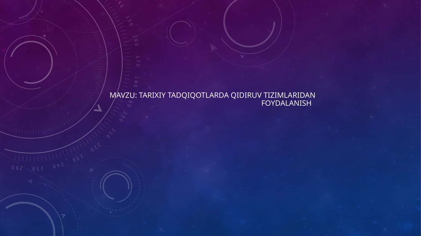 TARIXIY TADQIQOTLARDA QIDIRUV TIZIMLARIDAN FOYDALANISH