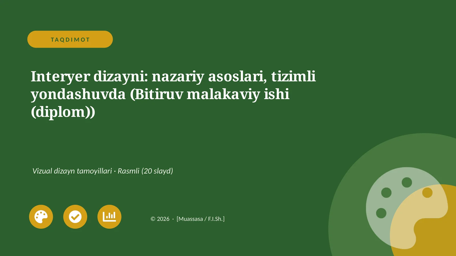 Interyer dizayni: nazariy asoslari, tizimli yondashuvda (Bitiruv malakaviy ishi (diplom))