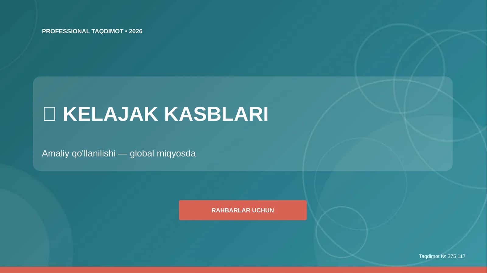 Kelajak kasblari: amaliy qo'llanilishi (global miqyosda)