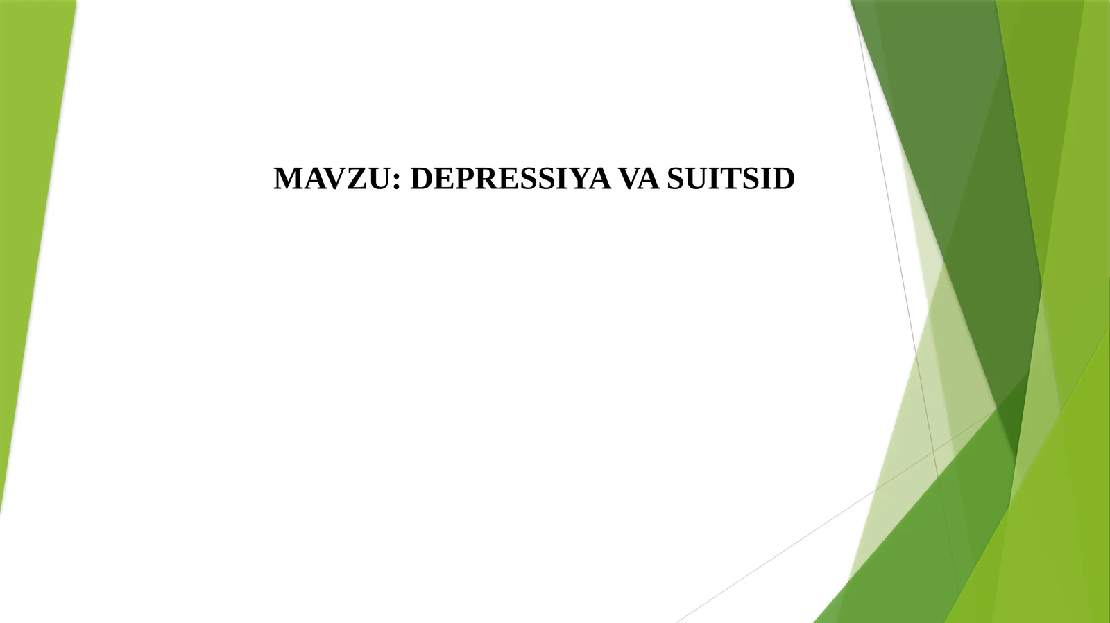 DEPRESSIYA VA SUITSID