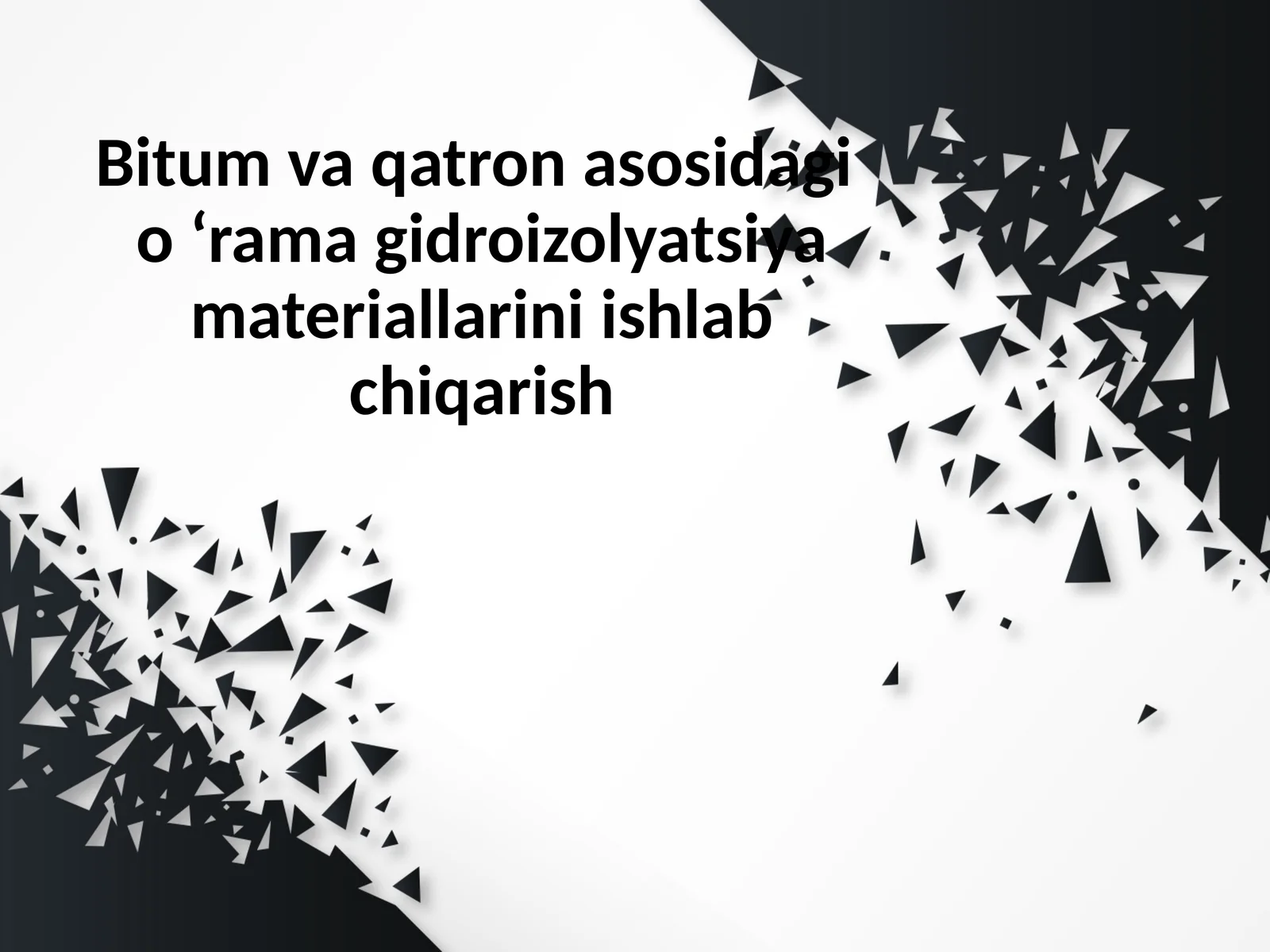 Bitum vaqatronasosidagi ‘ramagidroizolyatsiya materiallarini ishlab chiqarish