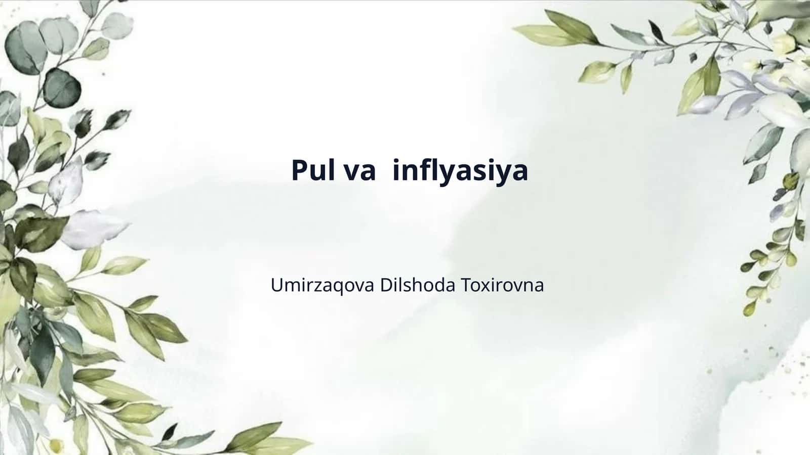 Pul va  inflyasiya