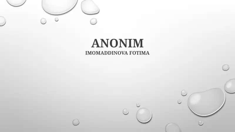 Anonimlik