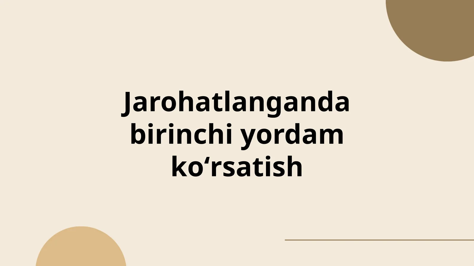 Jarohatlanganda birinchi yordam koʻrsatish
