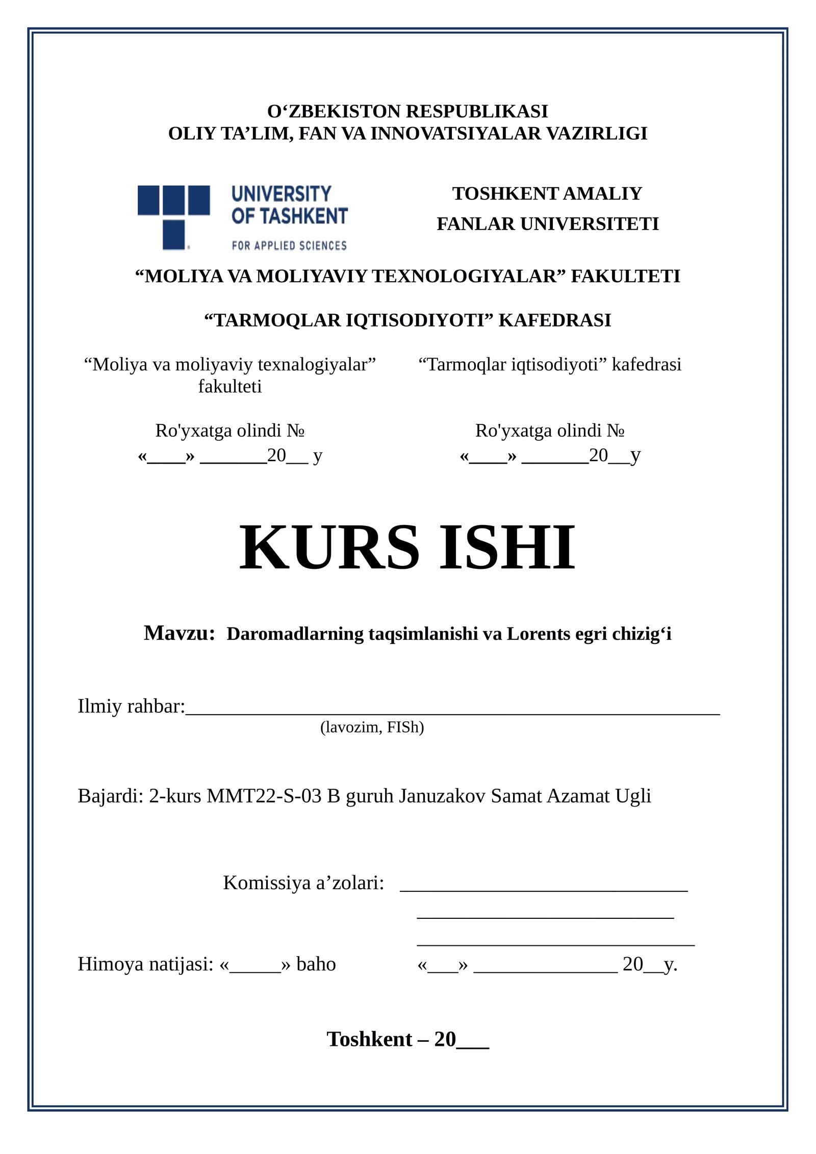 Daromadlarning taqsimlanishi va Lorents egri chizigʻi