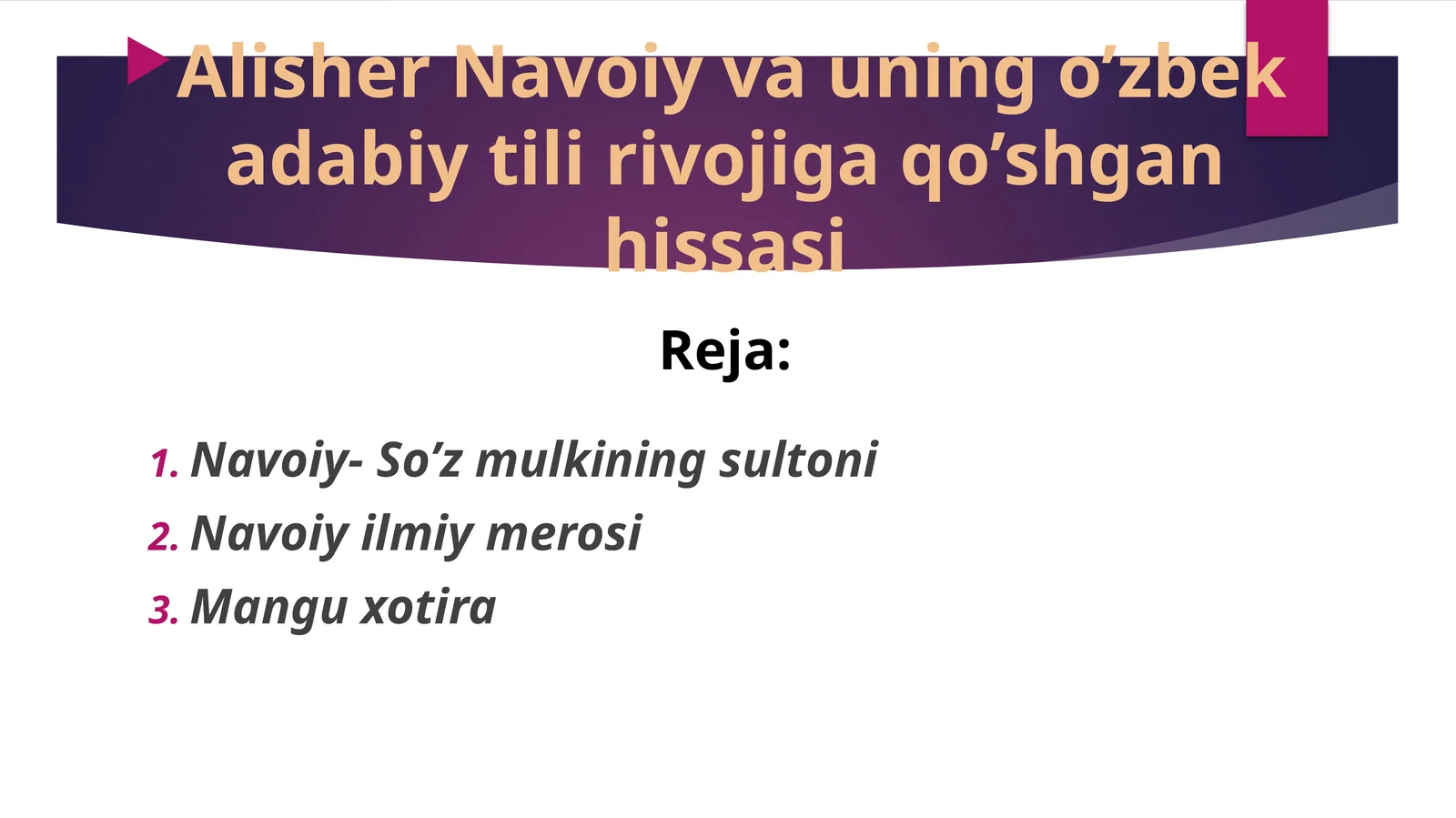 Navoiy- So’z mulkining sultoni