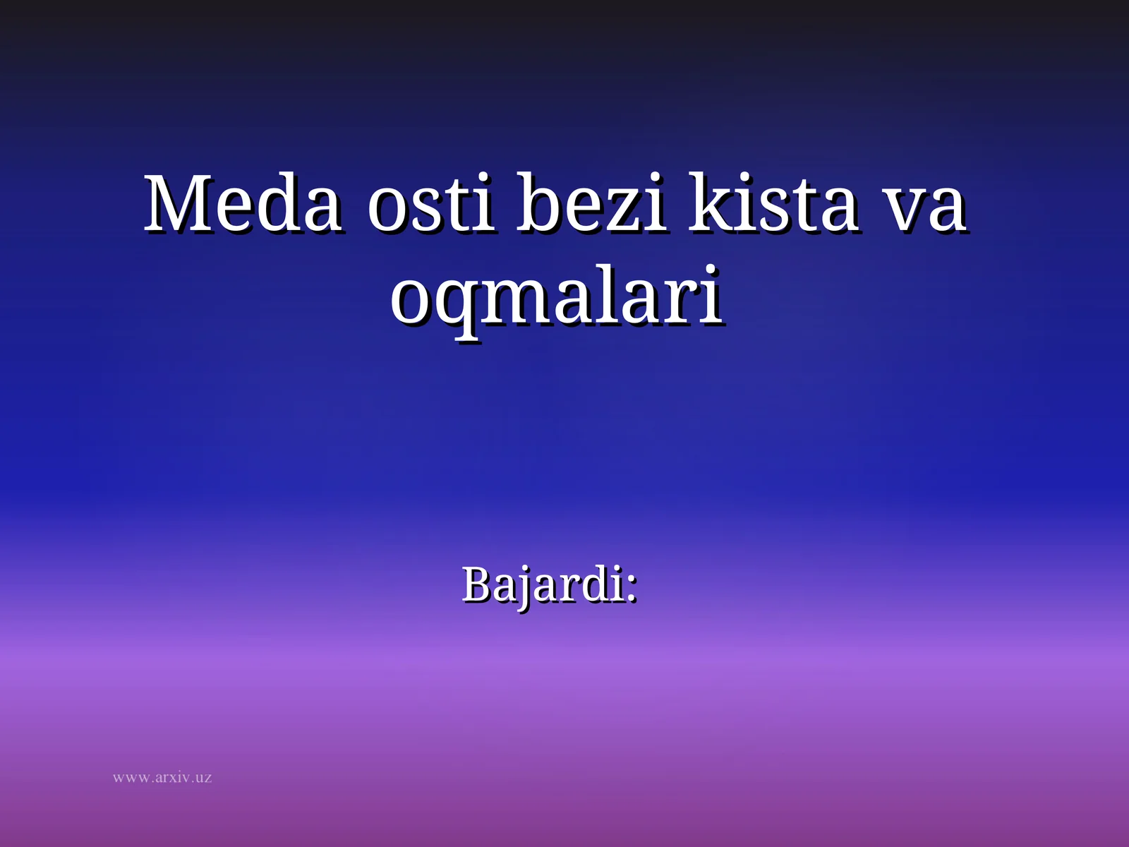 Meda osti bezi kista va oqmalari