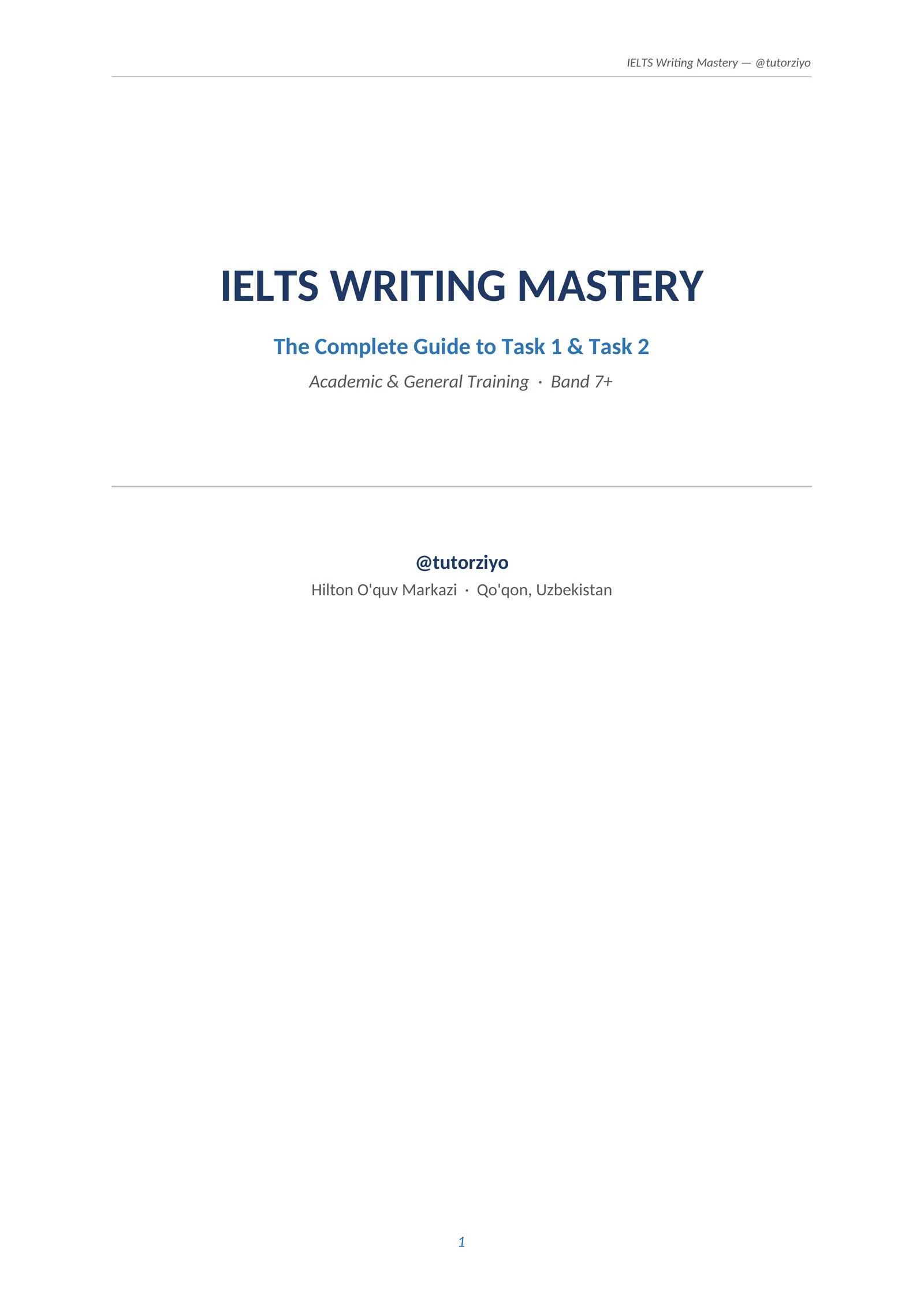 IELTS Writing Mastery