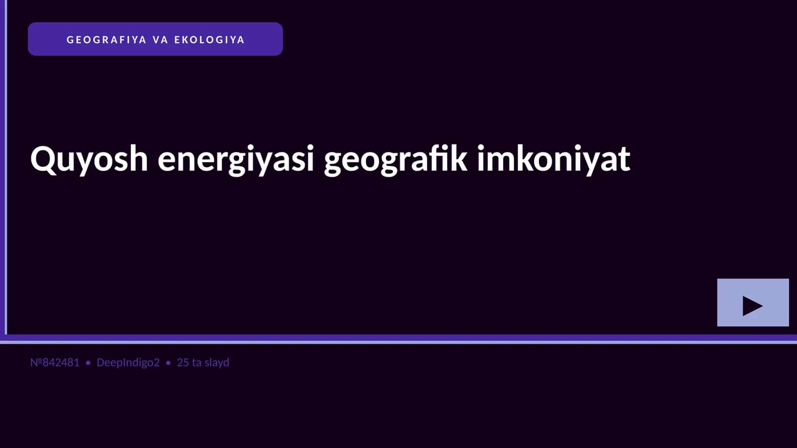 Quyosh energiyasi geografik imkoniyat