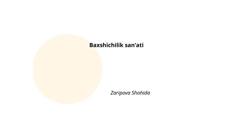 Baxshichilik san'ati