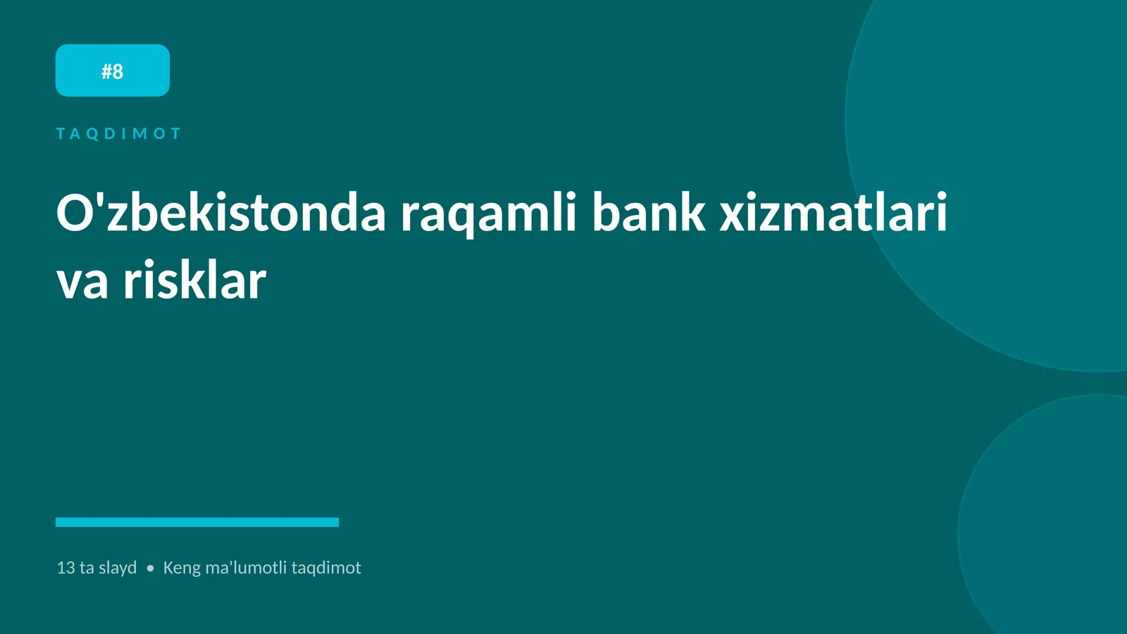 O'zbekistonda raqamli bank xizmatlari va risklar