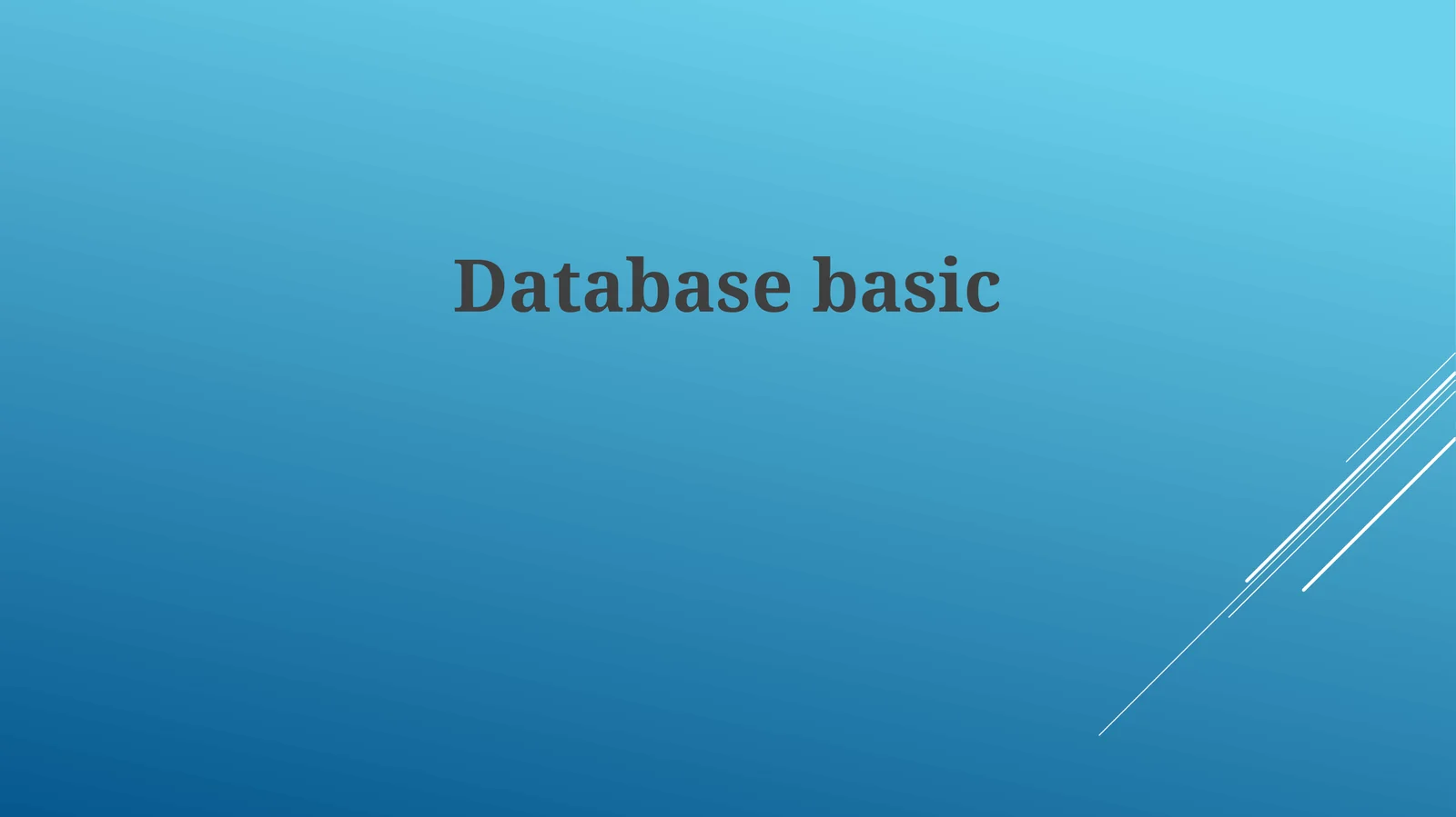 Database basic