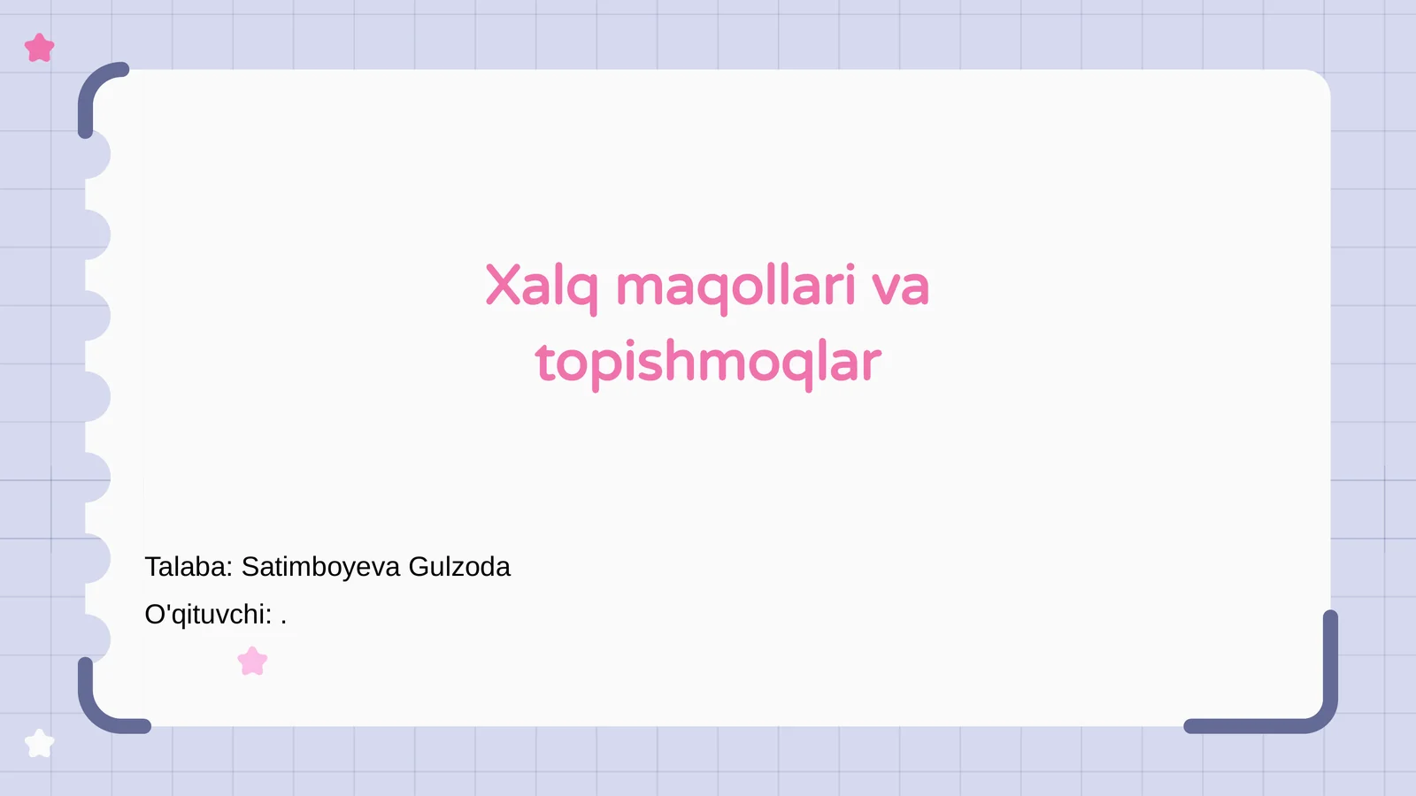 Xalq maqollari va topishmoqlar