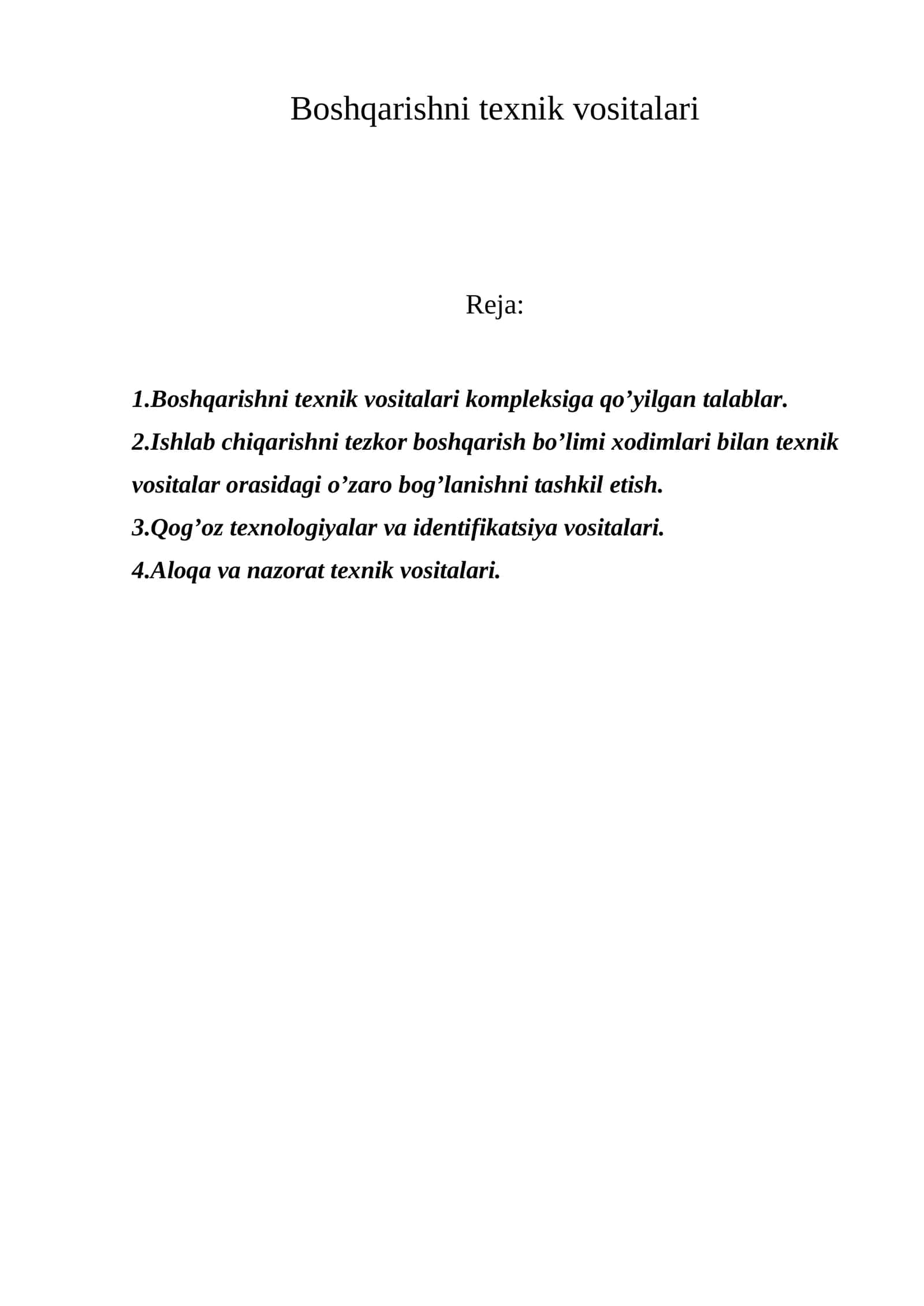 Boshqarishni tеxnik vositalari