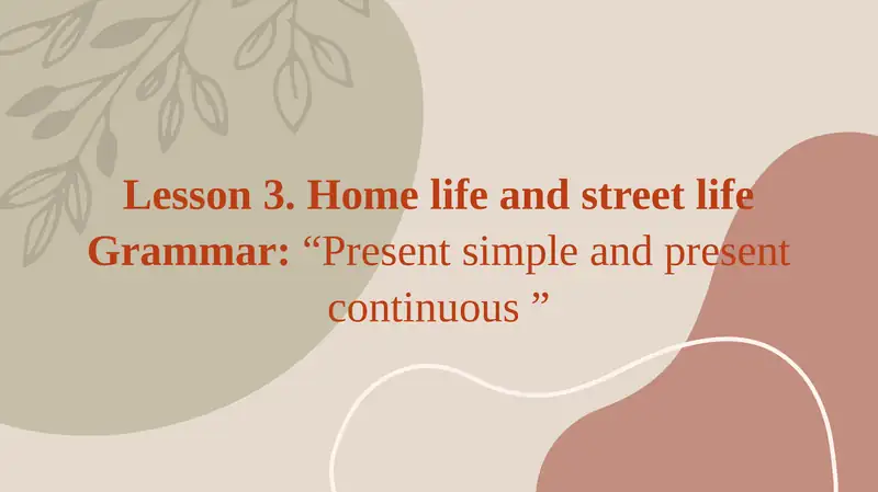 Lesson 3. Home life and street life