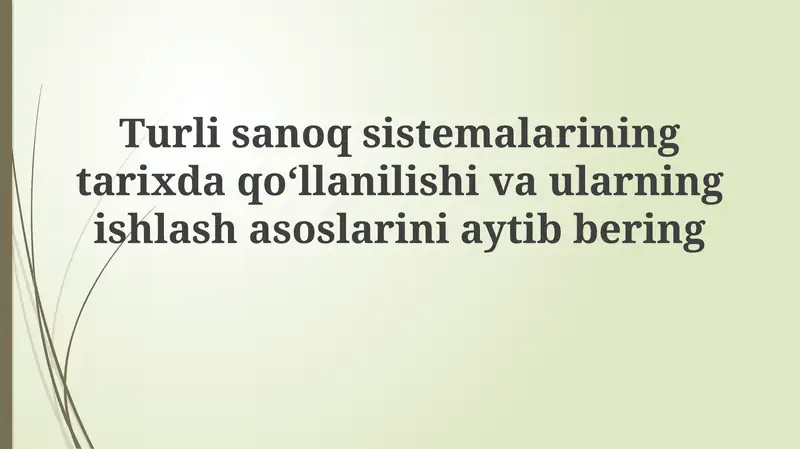 Raqamlash tizimlarining tarixiy qo'llanilishi va evolyutsiyasi