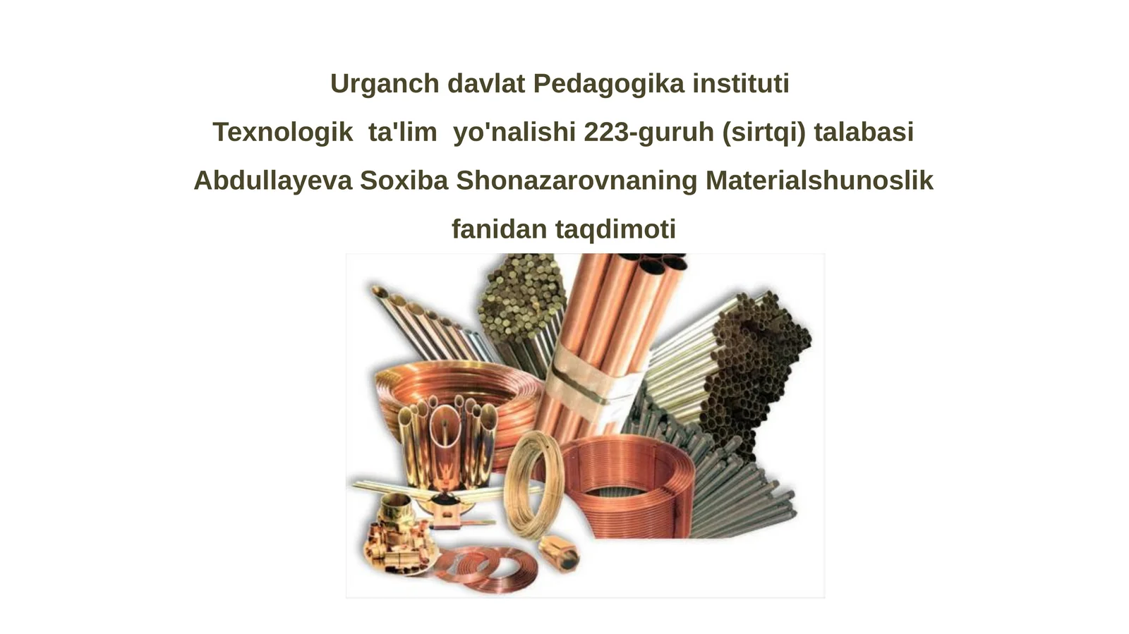 Rangli metallar ishlab chiqarish texnologik jarayonlari