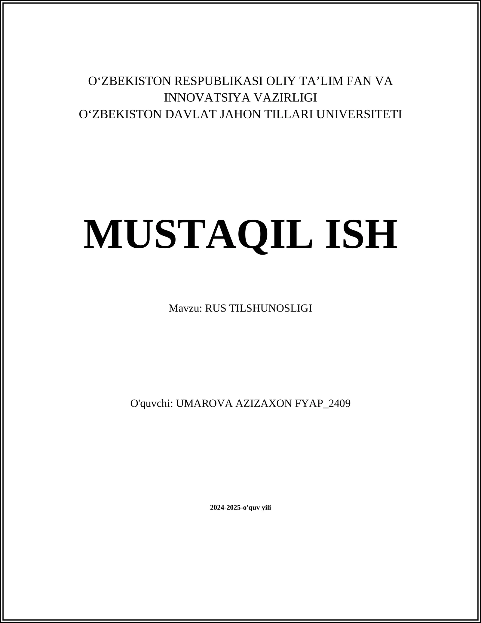 RUS TILSHUNOSLIGI