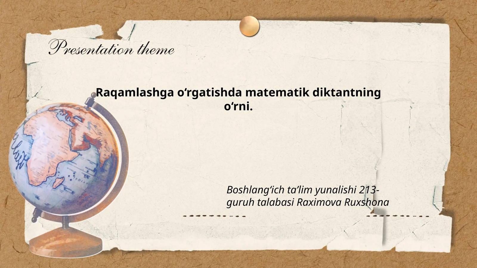 Raqamlashga o‘rgatishda matematik diktantning o‘rni