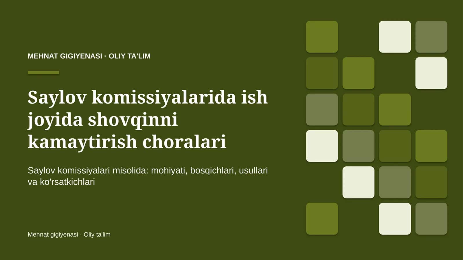 saylov komissiyalarida ish joyida shovqinni kamaytirish choralari 8129
