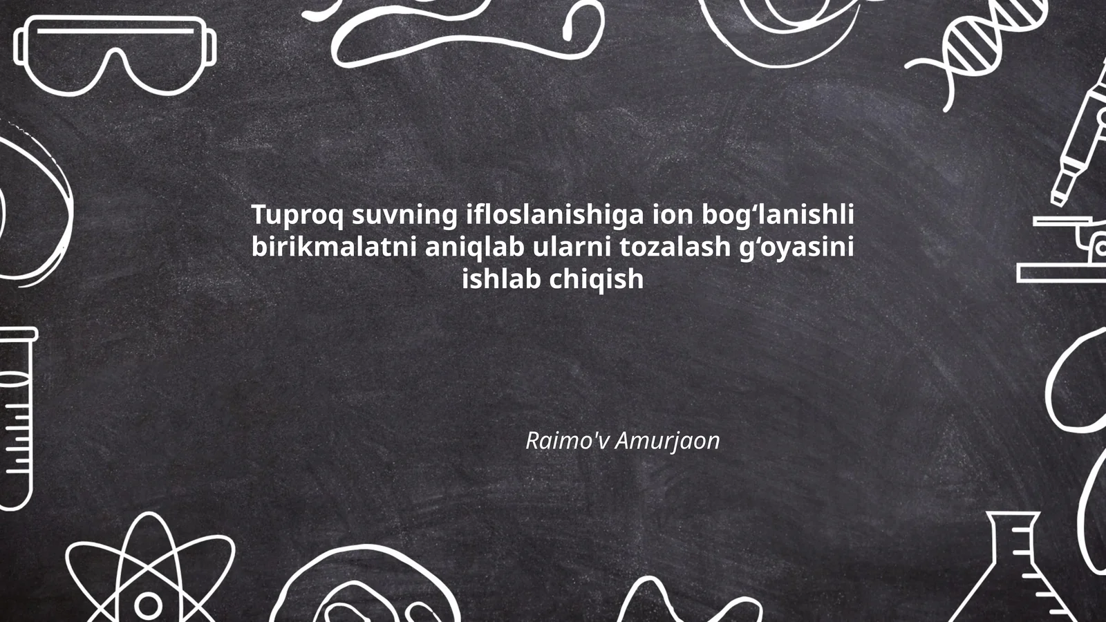 Tuproq suvning ifloslanishiga ion bog‘lanishli birikmalatni aniqlash