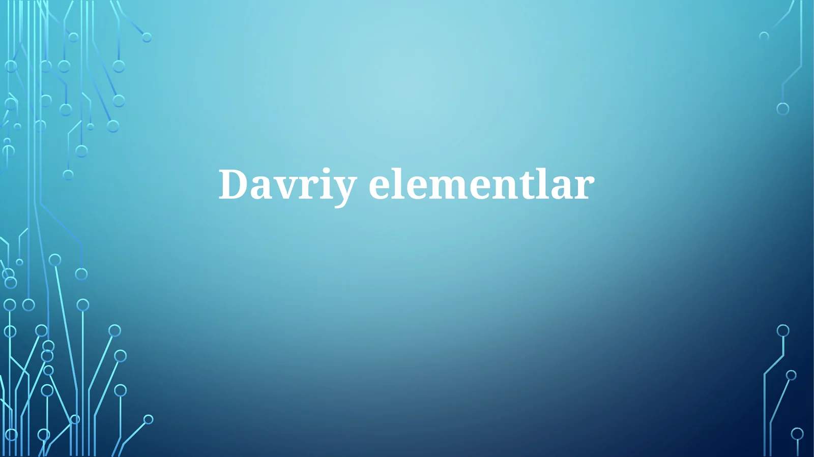 Davriy elementlar