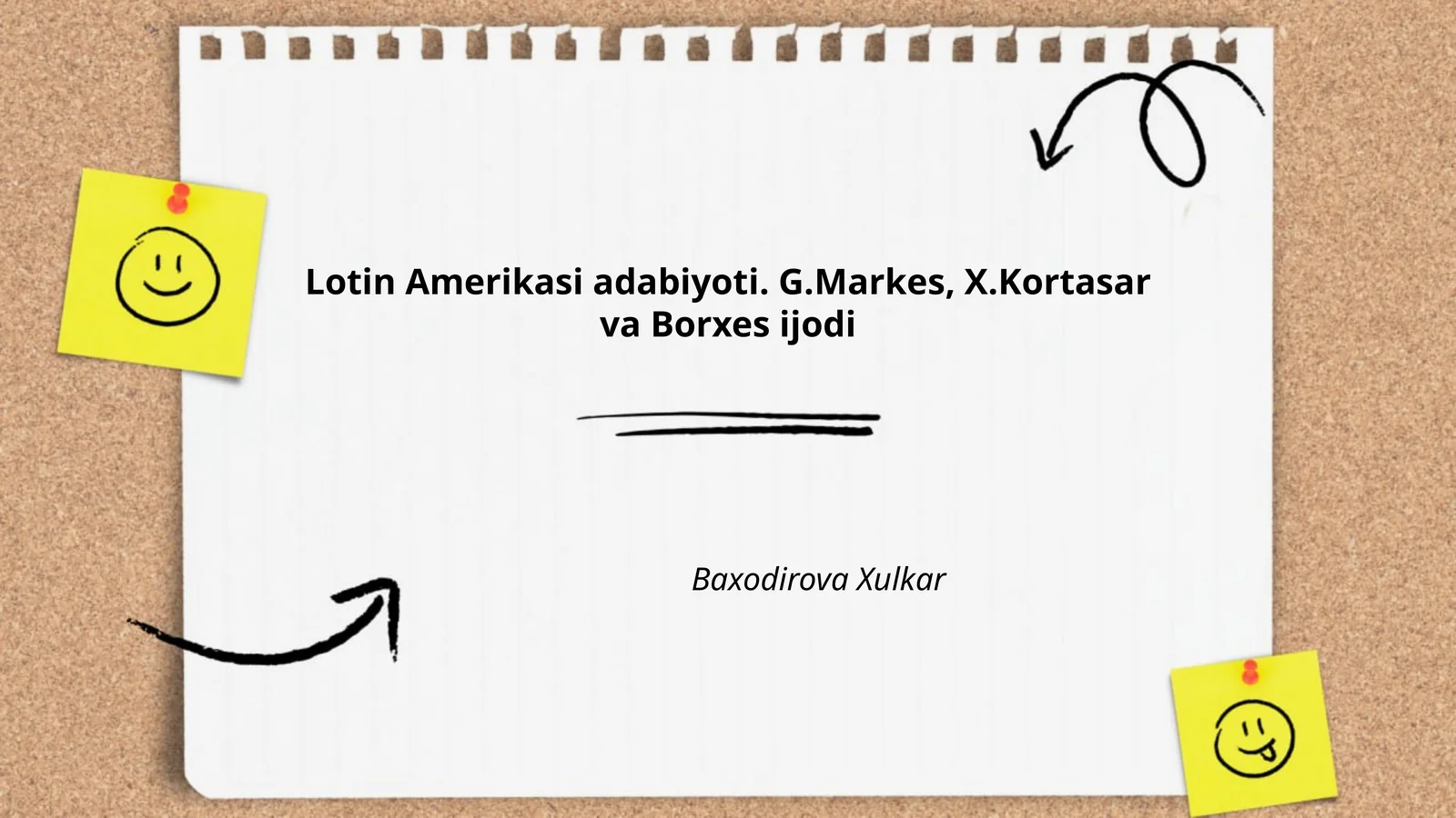 Lotin Amerikasi adabiyoti. G.Markes, X.Kortasar va Borxes ijodi