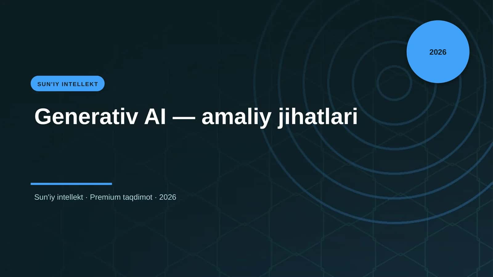 Generativ AI — amaliy jihatlari