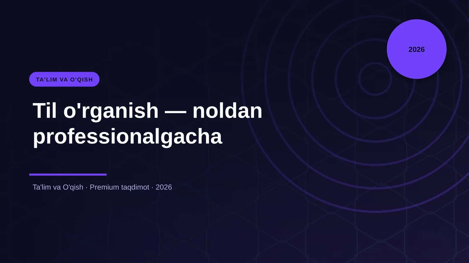 Til o'rganish — noldan professionalgacha