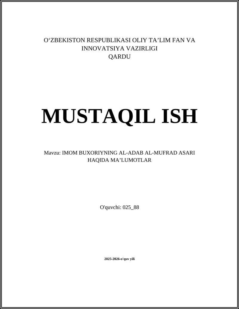 Al-Adab al-Mufrad
