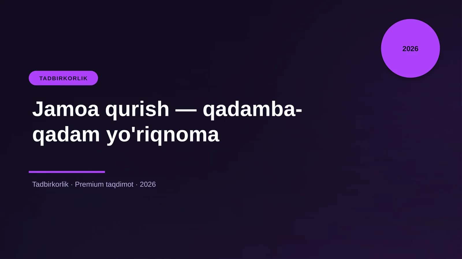 Jamoa qurish — qadamba-qadam yo'riqnoma