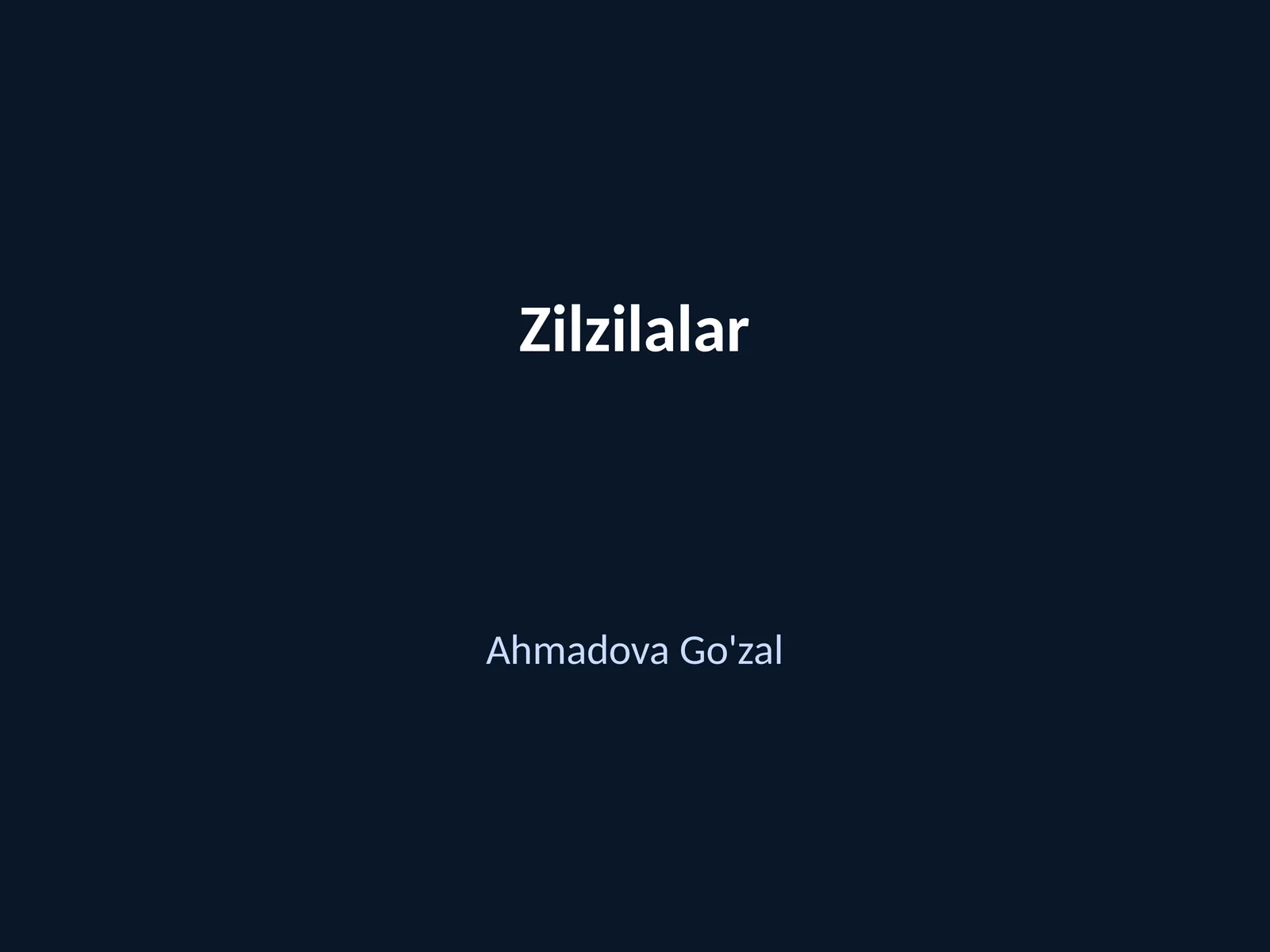 Zilzilalar