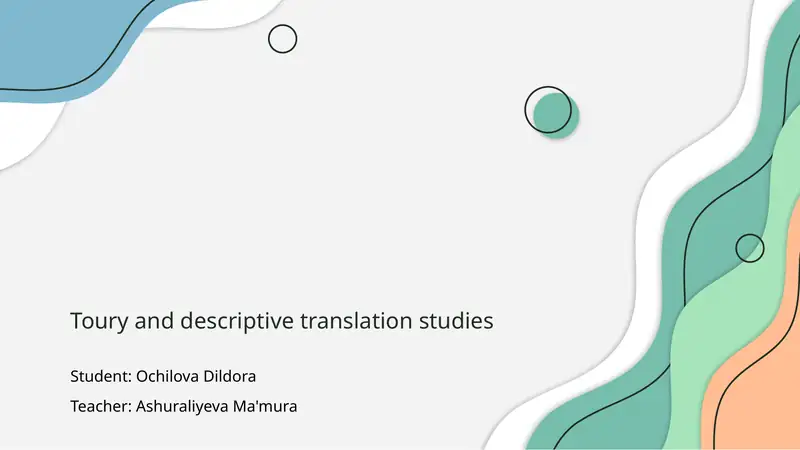 Descriptive Translation Studies