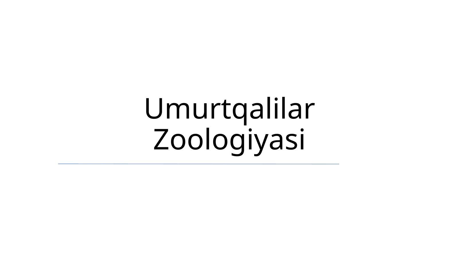 Umurtqalilar Zoologiyasi