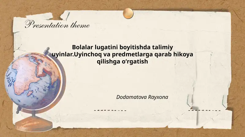Bolalar lugatini boyitishda talimiy uyinlar