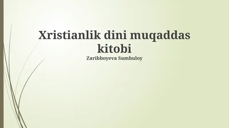 Xristianlik dini muqaddas kitobi