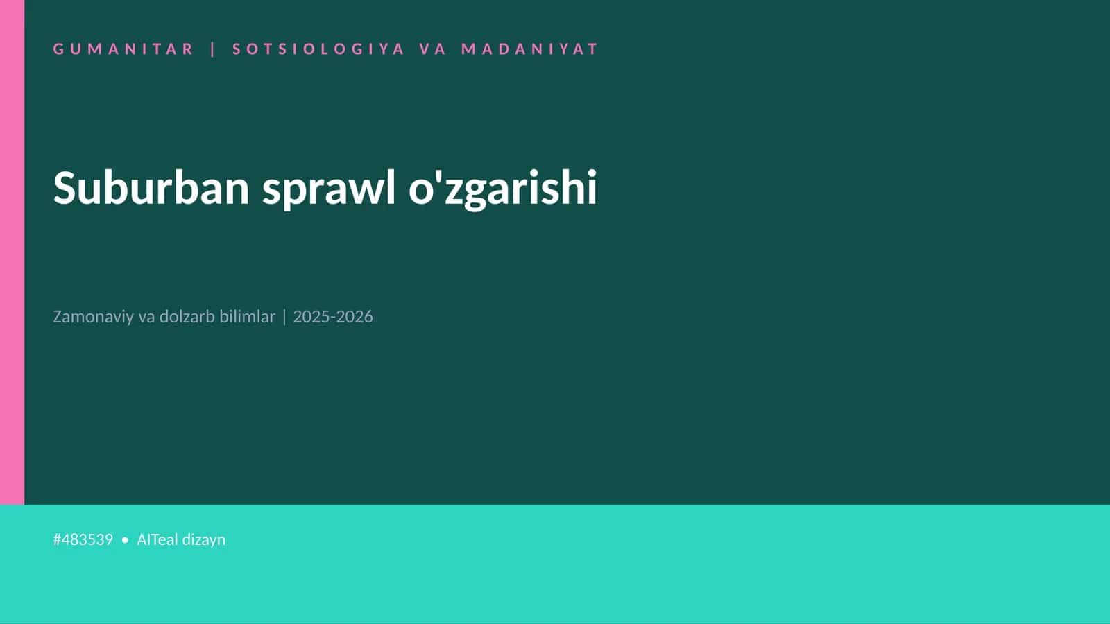 Suburban sprawl o'zgarishi