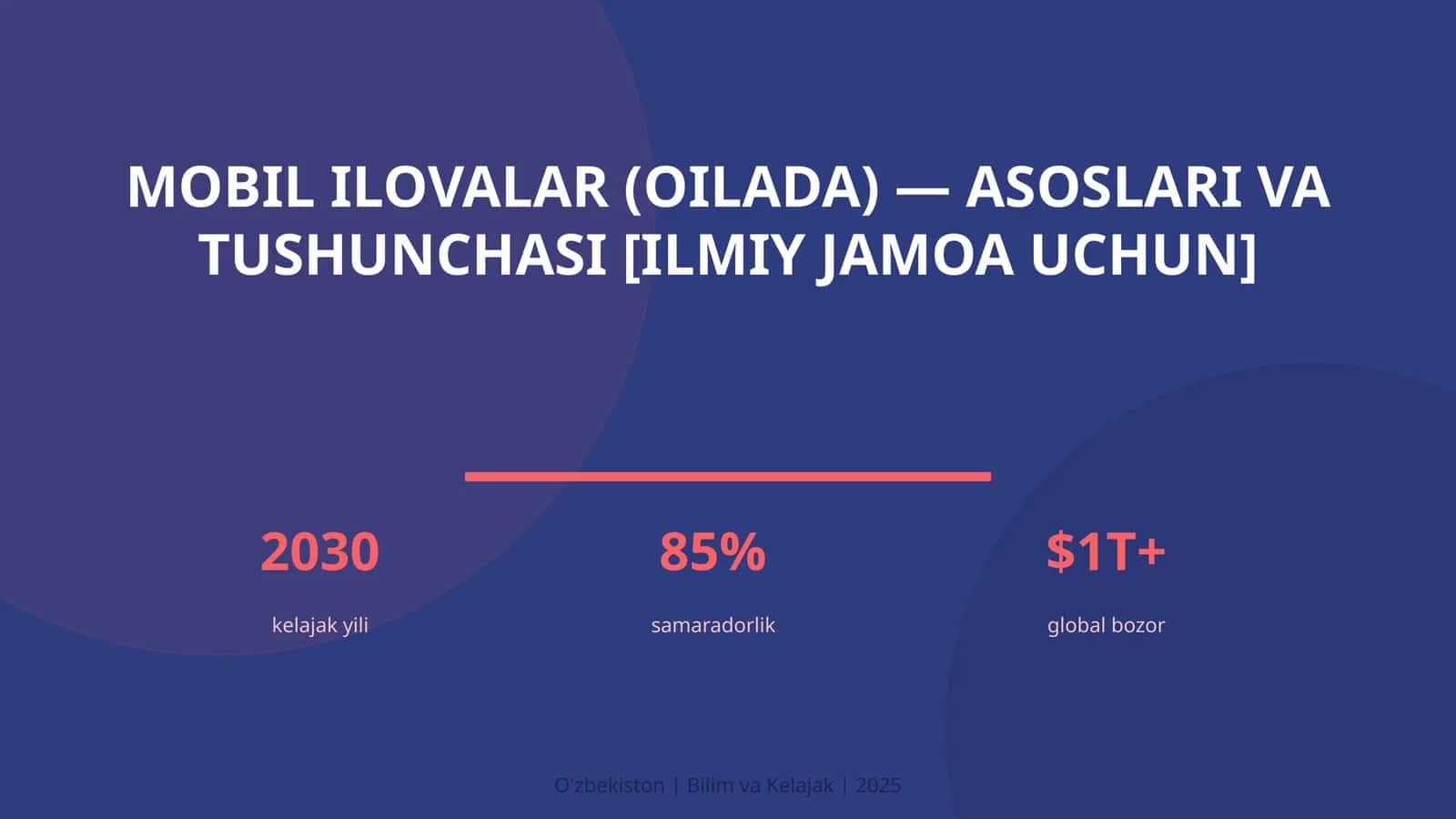 MOBIL ILOVALAR (OILADA) — ASOSLARI VA TUSHUNCHASI