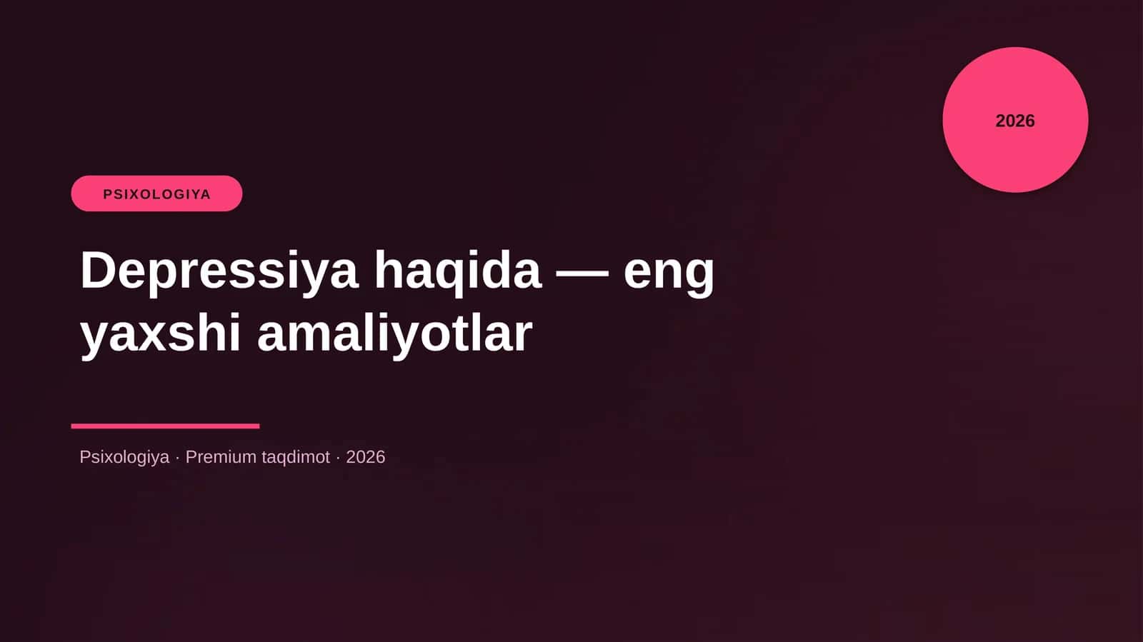 Depressiya haqida — eng yaxshi amaliyotlar