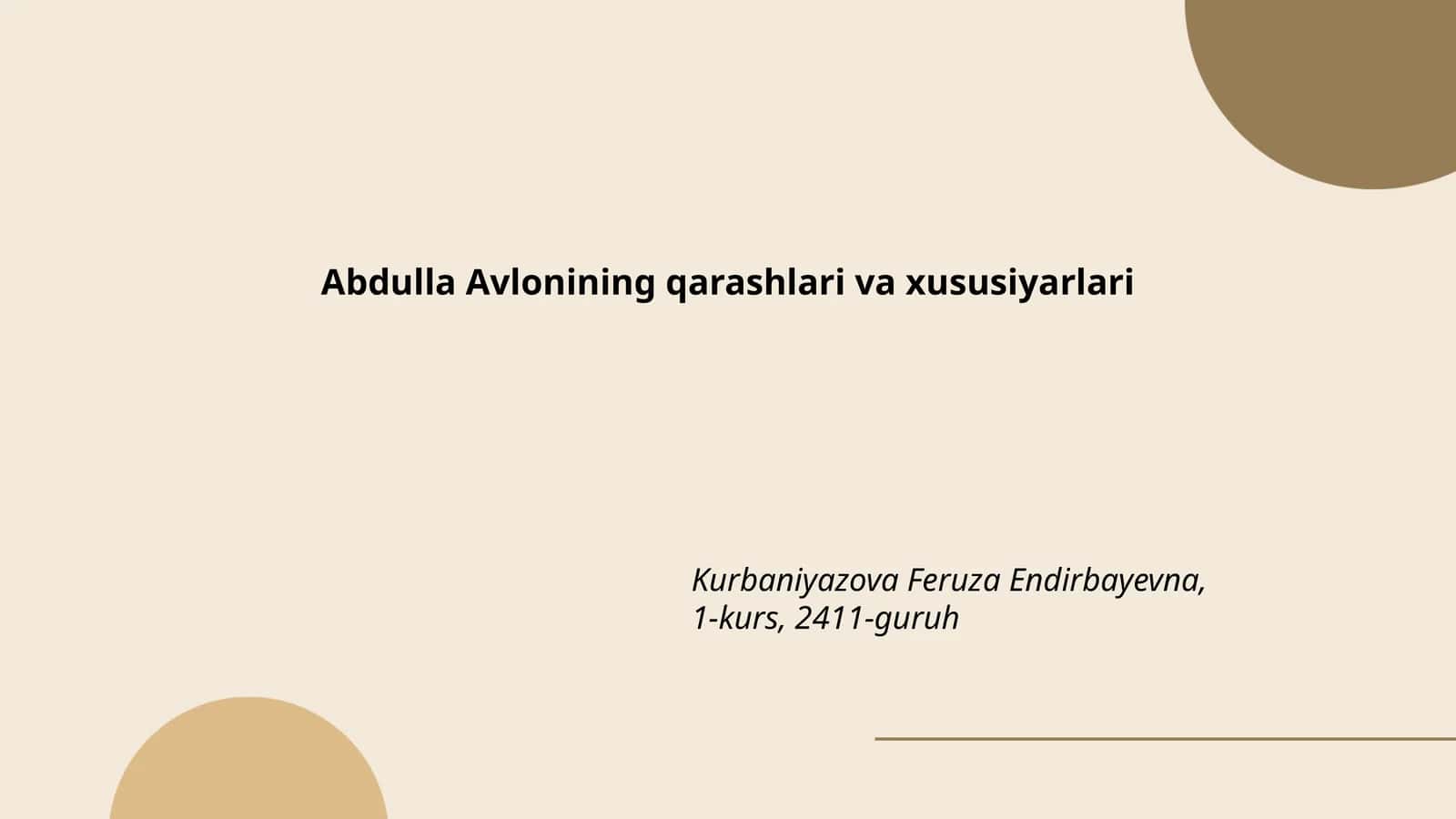 Abdulla Avlonining qarashlari va xususiyarlari